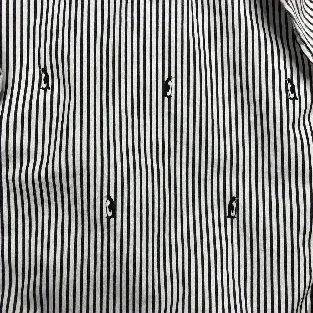 Striped Ruffle Button-Up Shirt - Blue/White - Picture 12 of 12